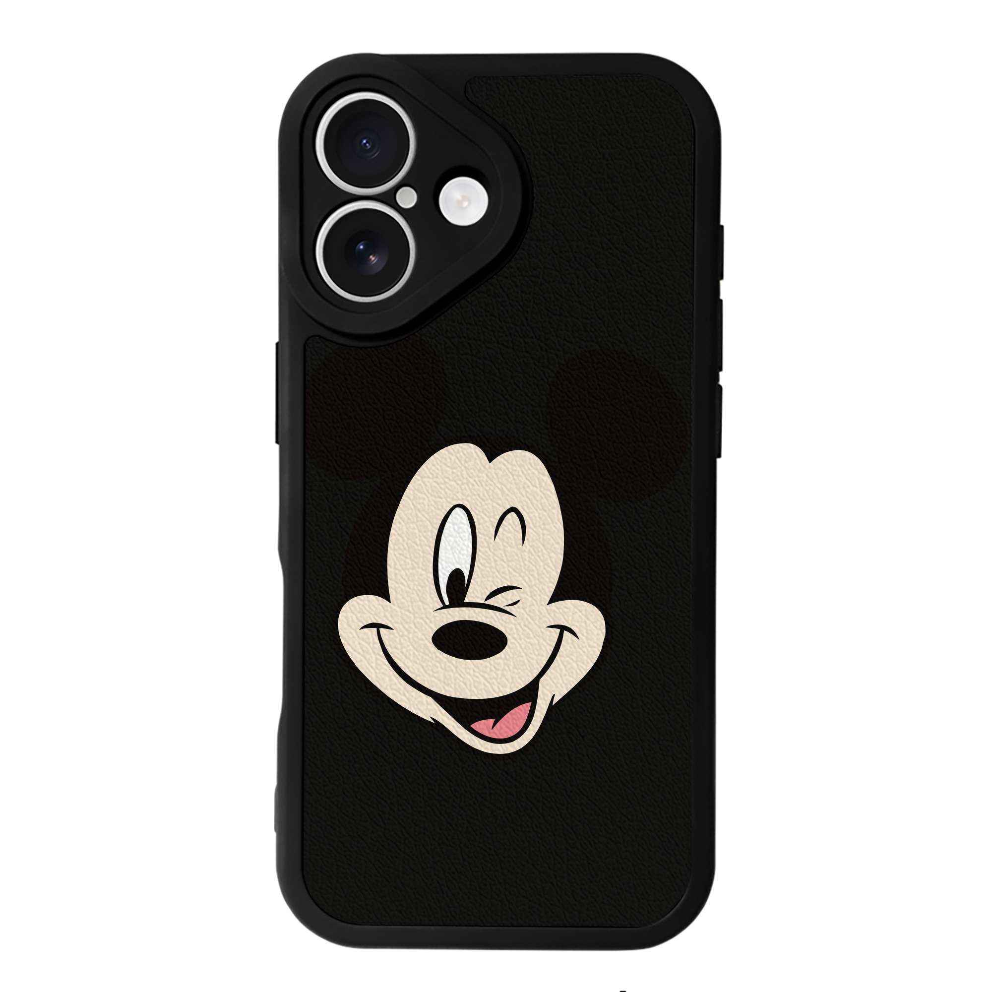 （画像用） ミッキーマウス Mickey Mouse 【iPhone 16シリーズ対応】シリコンスマホケース（レザー調） 材質：シリコン